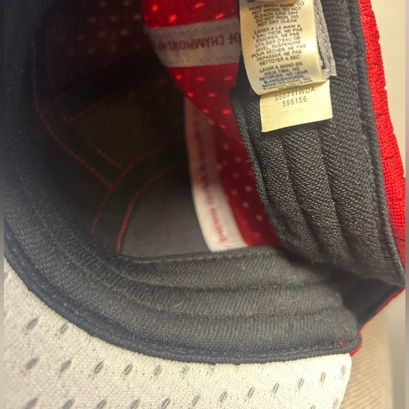 Vintage Nike 7 Panel Hat Cap Red & White Mesh Size L/XL Nike Air Mini Swoosh Y2K - Picture 9 of 9